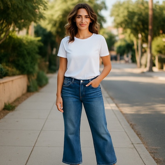 Gianni Bini Mid Rise Cropped Jeans Straight Leg Sz 32x23 (Tag 30) Style G844W225 - Picture 1 of 8
